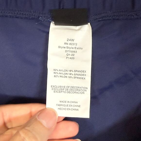 Island Escape Plus Size Swim Shorts Navy 24W - Picture 2 of 6